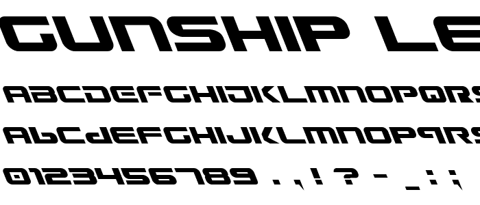 Gunship Leftalic font